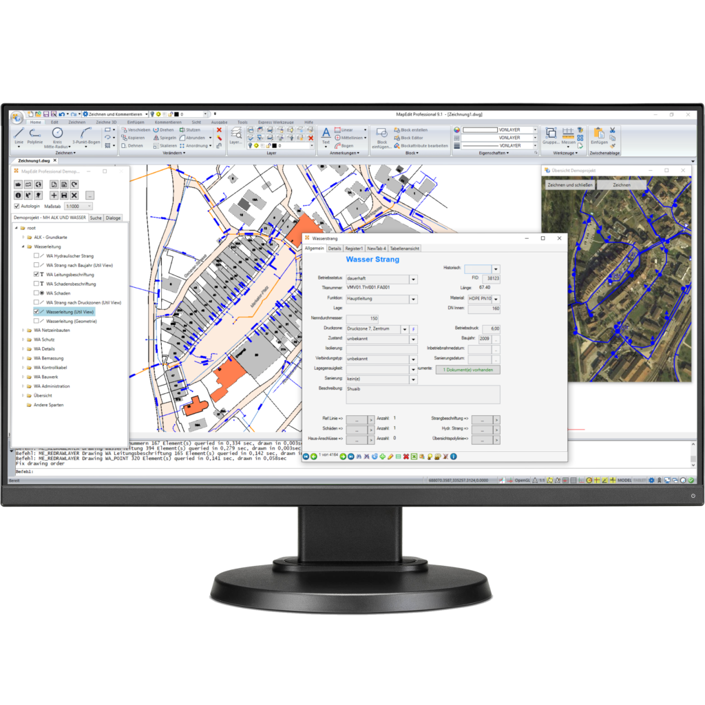 MapEdit Professional auf dem Bildschirm